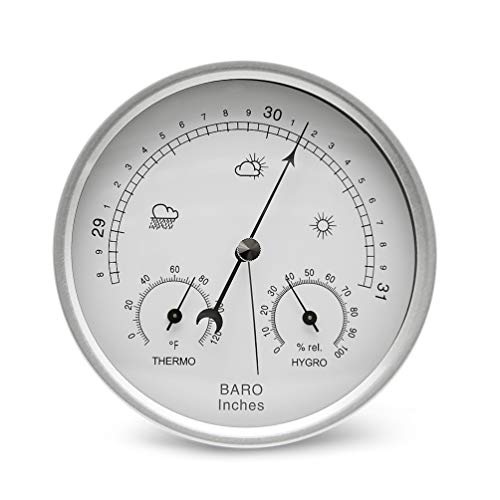 Product Cover AMTAST Dial Type Barometer Thermometer Hygrometer Weather Station Barometric Pressure Temperature Humidity Measurement Easy Reading Display (Imperial)