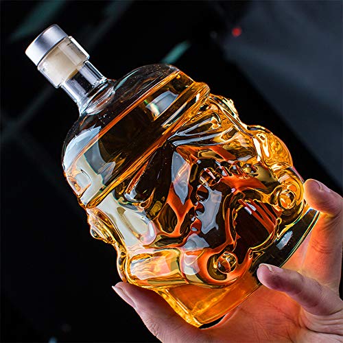 Product Cover Whiskey Decanter Glasses - Personalized Flask Carafe Decanter Transparent 100% Lead Free Crystal Clear for Brandy,Scotch,Bourbon,Vodka,Liquor - 750ml