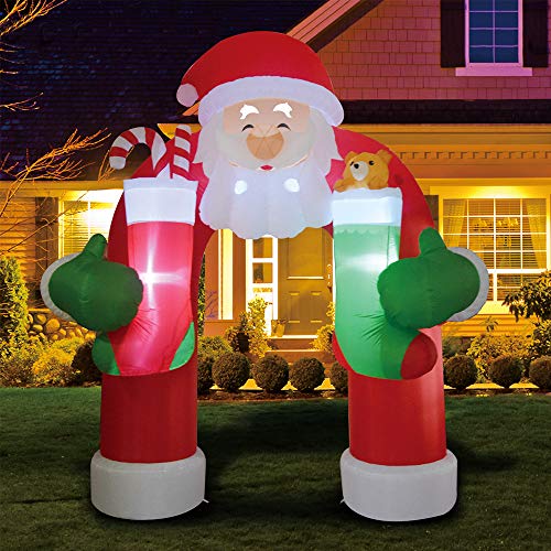 Product Cover Phoenixreal 11 Foot Christmas Inflatables Santa Archway, Airblown Inflatable Archway with Gift Socks, Lighted for Home Outdoor Yard Lawn Decoration