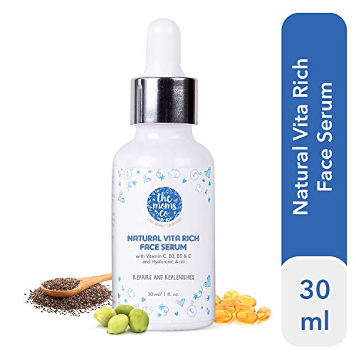 Product Cover The Moms Co. Natural Vitamin C Hyaluronic Acid Face Serum | Repair Pigmentation & Replenish with Vitamins C, B3, B5 & E and Hyaluronic Acid (30ml) from The Moms Co.