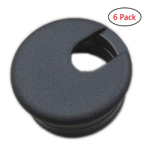 Product Cover Xntun 6 Pack 1-3/8 Inch Desk Grommet, Plastic Desk Cord Cable Hole Cover Grommet - Black
