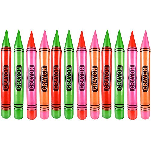 Product Cover Kicko Inflatable Crayons - 12 Pack - 24 Inch - for Kids, Party Favors, Stocking Stuffers, Classroom Prizes, Decorations, Birthday Supplies, Holidays, Pinata Filler, and Rewards