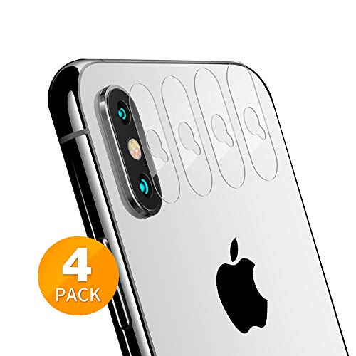 Product Cover Tensea Back Camera Lens Protector Apple iPhone Xs Max/Xs/X Tempered Glass Film Screen Protector, Anti-Scratch, Anti-Fingerprint, Ultra Thin, High Definition, 4 Pack