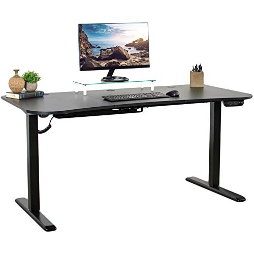 Product Cover VIVO Black Electric Height Adjustable Stand Up Desk Frame, Workstation with 63 x 32 inch Table Top and Controller | Frame and Desktop Combo (DESK-KIT-2E1B)