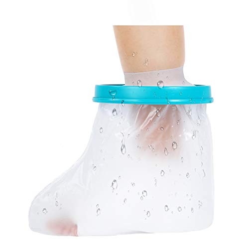 Product Cover Doact Foot Cast Covers for Shower Bath, Waterproof Cast Protector Keep Cast Bandage Dry, Reusable Watertight Adult Cast Bag for Broken Surgery Foot Wound Burns Ankle Toe, 11 x 13.7 x 7 Inches