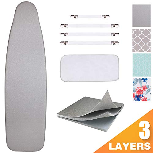 Product Cover SUNKLOOF Silicone Coating Ironing Board Cover and Pad Resists Scorching and Staining Ironing Board Cover with Elasticized Edges and Pad 15
