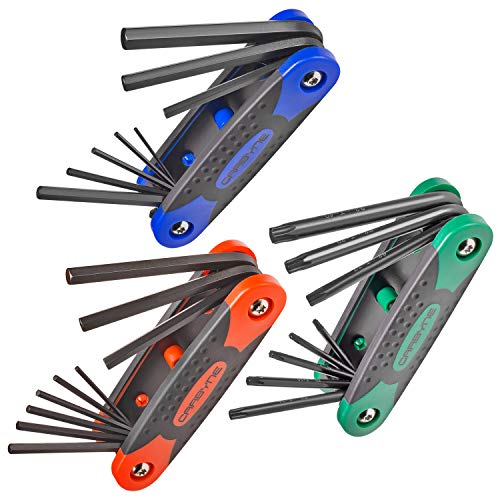 Product Cover CARBYNE 25 Piece Folding Hex Key & Star Wrench Set, Inch/Metric/Star, S2 Steel