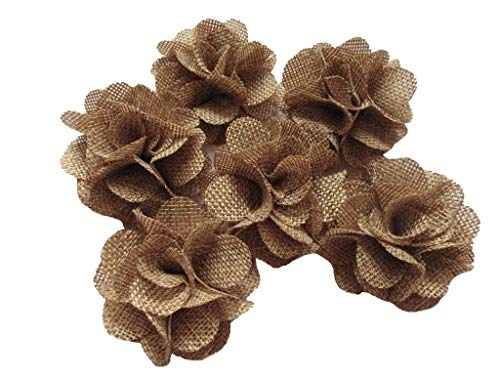 Product Cover YYCRAFT 15pcs Burlap Flower Roses,3D Fabric Flowers for Headbands Hair Accessory DIY Crafts/Wedding Party Decorations/Scrapbooking Embellishments(2.25