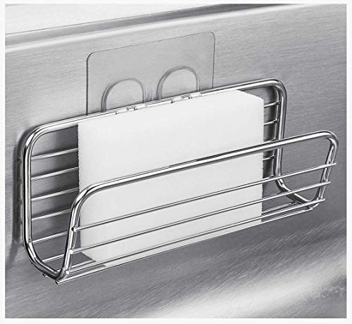 Product Cover Adhesive Sponge Holder Sink Caddy for Kitchen Accessories, SUS304 Stainless Steel Rust Proof Water Proof, Quick Drying