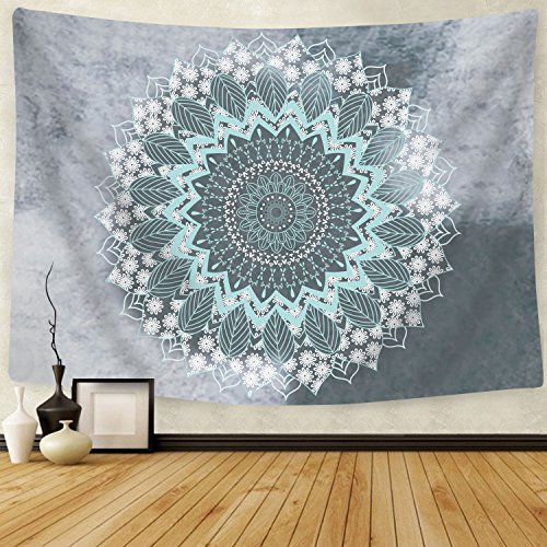 Product Cover BLEUM CADE Tapestry Mandala Hippie Bohemian Tapestries Wall Hanging Flower Psychedelic Tapestry Wall Hanging Indian Dorm Decor Living Room Bedroom