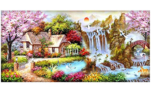 Product Cover SanerDirect DIY 5d Diamond Painting Kits, Full Canvas Round Drill Painting with Diamonds for Adults, Paint by Diamonds for Dream Home Decoration Art Craft 40x16 inches