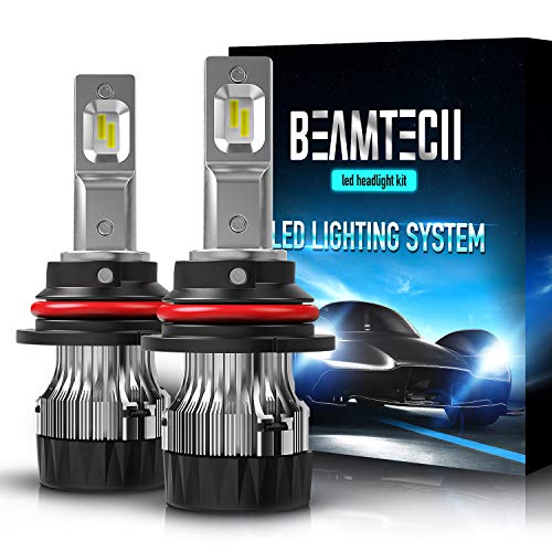Product Cover BEAMTECH 9007 LED Headlight Bulb,30mm Heatsink Base CSP Chips 10000 Lumens Hi/Lo 6500K Xenon White Extremely Super Bright Conversion Kit of 2