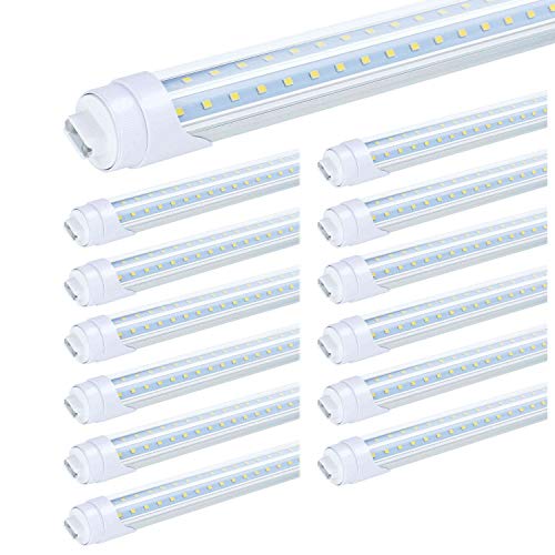 Product Cover JESLED R17D/HO 8FT LED Bulb - Rotate V Shaped, 5000K Daylight 72W, 7200LM, 110W Equivalent F96T12/DW/HO, Clear Cover, T8/T10/T12 Replacement, Dual-End Powered, Ballast Bypass, Pack of 12