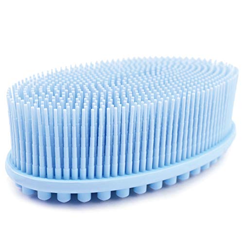 Product Cover 1 Pack Blue Avilana Exfoliating Silicone Body Scrubber Easy to Clean, Lathers Well, Eco Friendly, Long Lasting, And More Hygienic Than Traditional Loofah