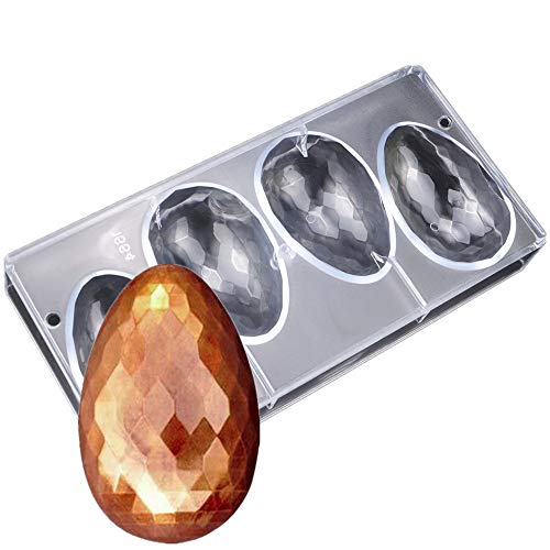 Product Cover 4 cavities diamond easter egg shape hard polycarbonate PC chocolate mold Ice cube mould celebration DIY bakery accessories