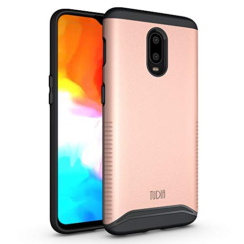 Product Cover OnePlus 6T Case, TUDIA [Merge Series] Dual Layer Heavy Duty Reinforced Military Standard Extreme Drop Protection/Rugged with Slim Camera Precise Cutouts Phone Case for OnePlus 6T (Rose Gold)