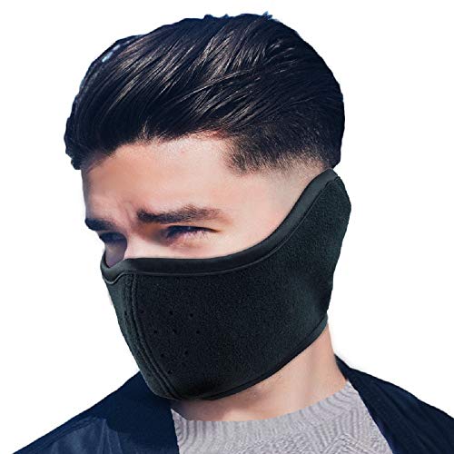 Product Cover Men Women Winter Cold-Proof Mask Half Face Fleece Warmer Mask Windproof Mouth Mask with Breathing Holes,Full Ears Protection Accessories for Outdoor Sport Ski Bicycle Motorcycle Cycling Snowboard