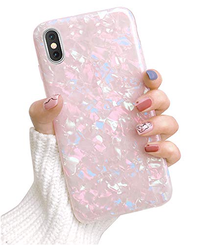 Product Cover Dailylux Case for iPhone XS Max,Cute Phone Case for Girls Women Glitter Pretty Design Protective Slim Shockproof Pearly-lustre Shell Bumper Soft Silicone TPU Cover iPhone Xs Max 6.5 inch 2018,Colorful