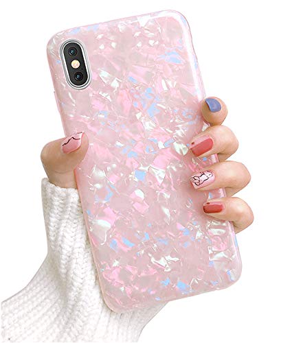 Product Cover Dailylux iPhone XR Case,Cute Phone Case for Girls Women Glitter Pretty Design Protective Slim Shockproof Pearly-Lustre Shell Bumper Soft Silicone TPU Cover for iPhone XR 6.1 inch 2018,Colorful