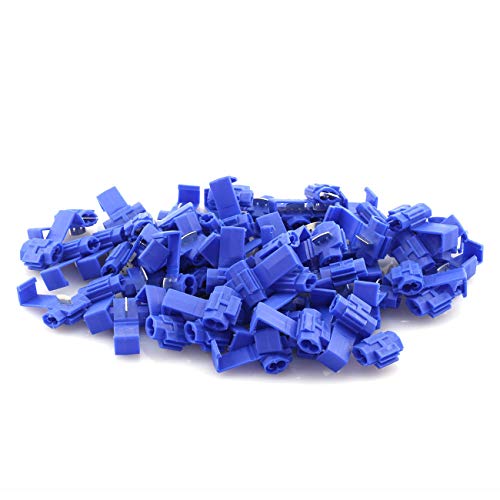Product Cover ZYAMY 100pcs Scotch Lock Quick Splice Wire Terminals Cold Pressed Insulated Snap Lock Electric Wire Crimp Connectors Cable Joiner Blue for AWG 16-14