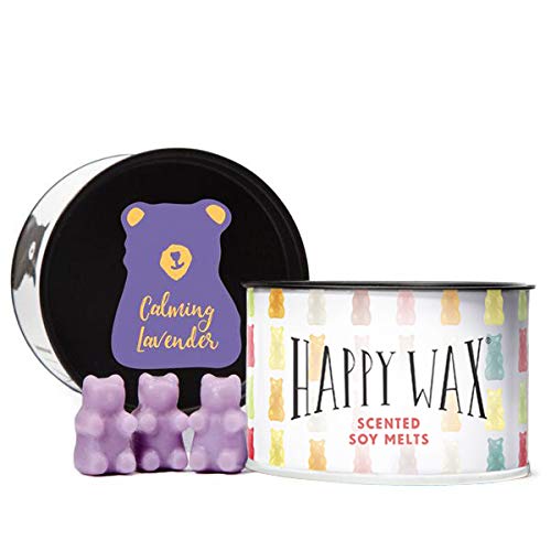 Product Cover Happy Wax - Calming Lavender Soy Wax Melts - Lavender Scented Wax Melts Infused with Natural Essential Oils - Cute Bear Shaped Wax Melts Perfect for Melting in Your Wax Warmer (3.6 Oz Classic Tin)