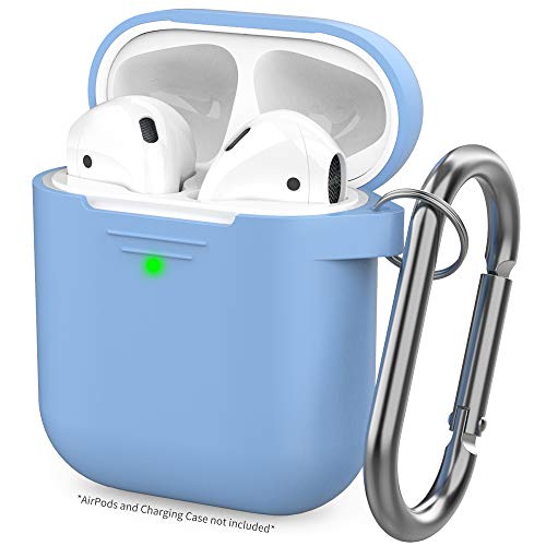 Product Cover AhaStyle Upgrade AirPods Case Silicon Protective Cover [Front LED Visible] Compatible with Apple AirPods 2 and 1（Sky Blue）