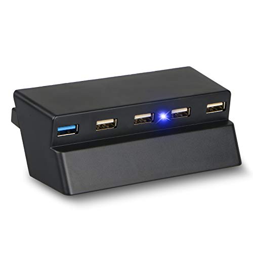 Product Cover Linkstyle 5 Port USB HUB for PS4 Slim Only, USB 3.0/2.0 High Speed Charger Controller Splitter Expander for Playstation 4 Slim