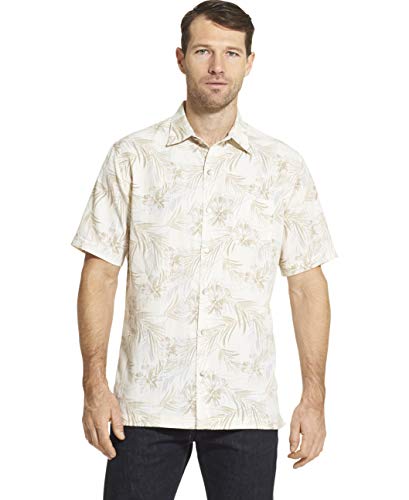 Product Cover Van Heusen Men's Big and Tall Air Tropical Short Sleeve Button Down Poly Rayon Shirt, whisper white, 3X-Large Tall