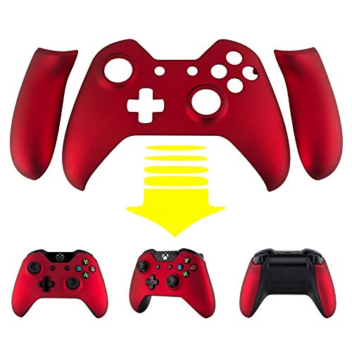 Product Cover eXtremeRate Red Soft Touch Grip Front Housing Shell Faceplate Side Rails Panel Replacement Parts for Microsoft Xbox One Standard Controller W/3.5 mm