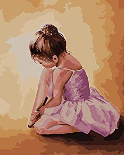 Product Cover Paint by Numbers for Adults Framed, DIY Oil Painting Kit for Beginner and Kids with Acrylic Paints, Brushes and Canvas with Frame 16 x 20 Inch - Ballerina Babe - by Tsvetnoy