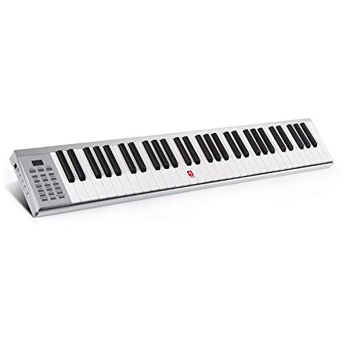 Product Cover Piano Keyboard, 61 Key Electronic Keyboard with Touch-response Keys, Lightweight, USB or Adapter Power Supply, Aluminum Shell, Silver