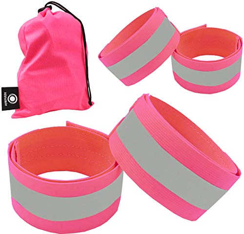 Product Cover Reflective Bands for Arm, Wrist, Ankle, Leg. Reflector Bands. High Visibility Reflective Running Gear for Women and Men Cycling Walking Bike Safety Tape Straps - Bicycle Pants Clip, Cuff
