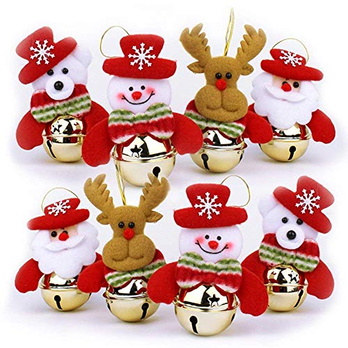 Product Cover YOSICHY Christmas Bells Decorations for Home,8 Pcs Christmas Tree Ornaments Sets Santa, Snowman, Reindeer, Bear