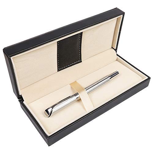 Product Cover Penneed Rollerball Pen Gift Set for Men Women Executive Home Office Use, with Gift box Refillable 0.7mm Black Ink G5(Elegant Sliver)
