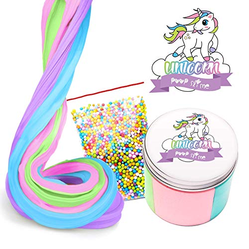 Product Cover Fluffy Unicorn Poop Slime Kit - Unicorn Gifts - Soft Floam Putty Package