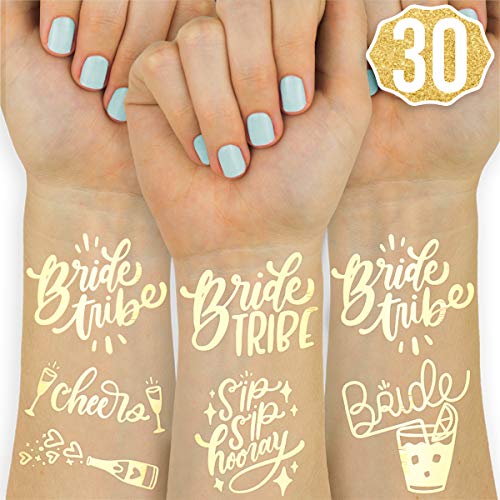 Product Cover xo, Fetti 30 Bride Tribe Metallic Tattoos | Bachelorette Party Decorations, Bridesmaid Favor + Bride to Be