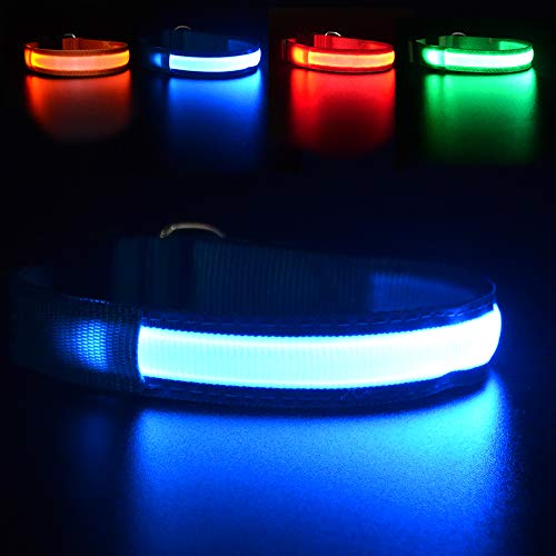 Product Cover MASBRILL LED Dog Collar,Night Collar Dog DC Rechargeable Waterproof Durable Glowing Dog Collar 4 Colors for Choice