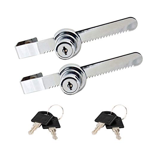 Product Cover Sliding Glass Door Lock Display Case Lock Ratchet Lock with Chrome Finish, Security, Keyed Alike Showcase Display, 2 Pack