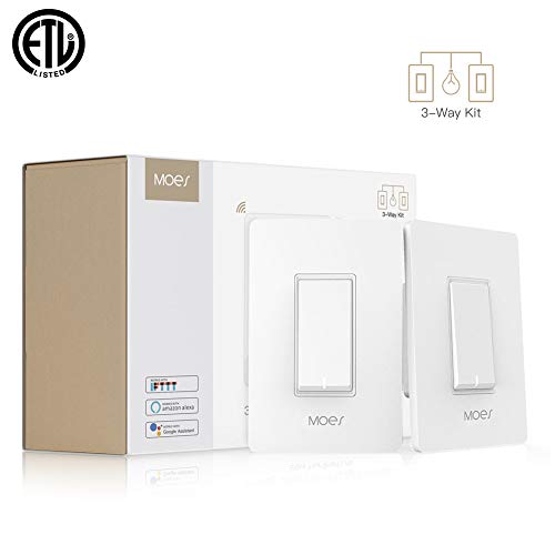 Product Cover MOES 3 Way WiFi Smart Switch for Light,Compatible with Alexa and Google Home,No Hub Required,Smart Life APP Provides Control from Anywhere,ETL Listed