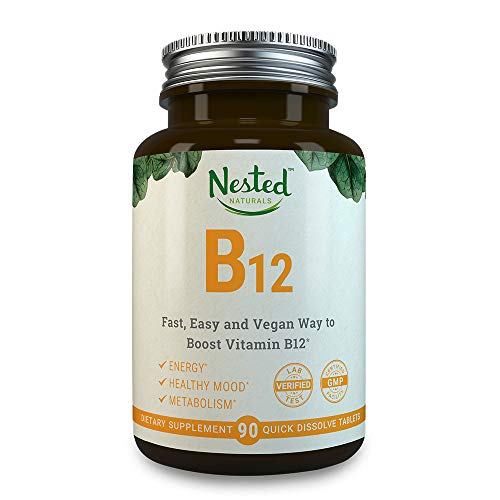 Product Cover Vitamin B12 | 2500mcg Methylcobalamin | 90 Vegan Tablets | Boost Energy + Supplement B 12 Deficiency in Men & Women | 2500 mcg Methyl VIT B Tabs | Dissolvable Vitamins