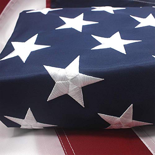 Product Cover American Flag 3x5 ft- Featuring Embroider Stars and Sewn Stripes and Brass Grommets,UV Protected,Nylon Perfect for Indoor/Outdoor Use.