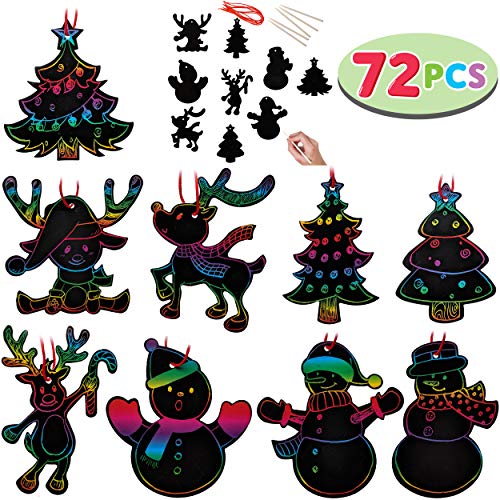 Product Cover JOYIN Rainbow Color Scratch Christmas Ornaments (5