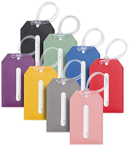 Product Cover Toughergun Faux Leather Luggage Tags(Multi-color 8 pcs set)