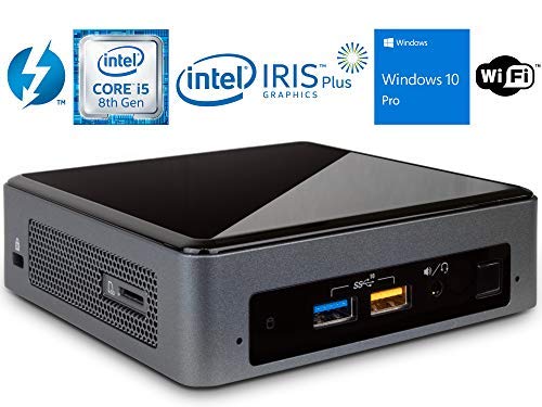Product Cover Intel NUC NUC8i5BEK Mini PC/HTPC, Intel Quad-Core i5-8259U Upto 3.8GHz, 8GB DDR4, 256GB m.2 SSD, WiFi, Bluetooth, Thunderbolt 3, 4k Support, Dual Monitor Capable, Windows 10 Pro (8GB Ram + 256GB SSD)