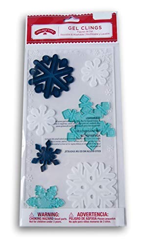 Product Cover Holiday Time Christmas Winter Gel Window Clings - Snowflakes - 7 Piece