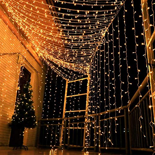 Product Cover Ever Smart String Lights LED Curtain Lights Twinkle String White Lights 8 Modes New Version Fairy Linkable String Light for Christmas Party Wedding Patio Lawn Garden Decorative Lights (Warm White)