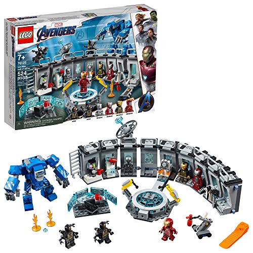 Product Cover LEGO Marvel Avengers Iron Man Hall of Armor 76125 Building Kit Marvel Tony Stark Iron Man Suit Action Figures (524 Pieces)