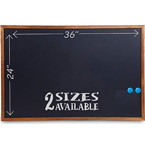 Product Cover Wood Framed Chalkboard - Large Premium Magnetic 36 x 24 Rustic Chalk Board, Great with Regular or Liquid Chalk Markers, Nonporous Wall Hanging Blackboard Sign