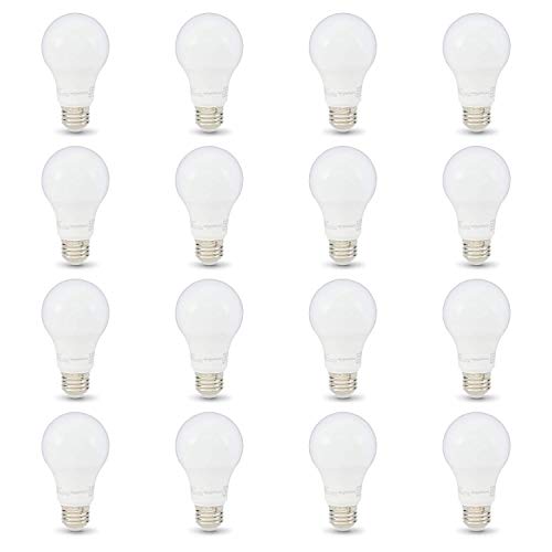 Product Cover AmazonBasics 40W Equivalent, Soft White, Non-Dimmable, 10,000 Hour Lifetime, A19 LED Light Bulb | 16-Pack