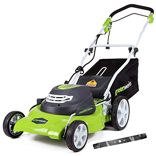 Product Cover Greenworks 20-Inch 12 Amp Corded Electric Lawn Mower with Extra Blade25022